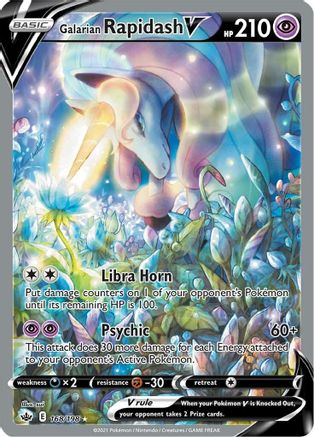 Galarian Rapidash V (Alternate Full Art) 168/198 - Holofoil SWSH06 Chilling Reign - Ultra Rare