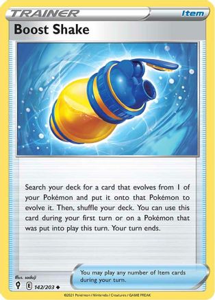 Boost Shake 142/203 - Reverse Holofoil SWSH07 Evolving Skies - Uncommon