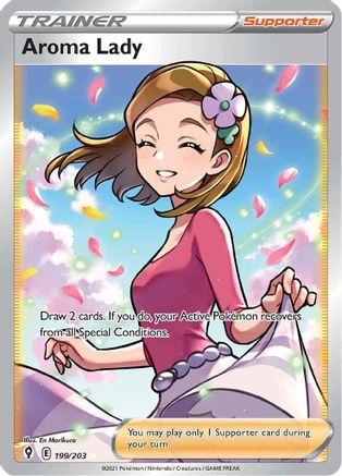 Aroma Lady (Full Art) 199/203 - Holofoil SWSH07 Evolving Skies - Ultra Rare