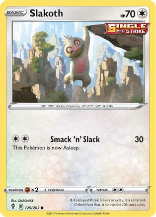 Slakoth 129/203 SWSH07 Evolving Skies - Common