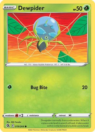 Dewpider 019/264 - Reverse Holofoil SWSH08 Fusion Strike - Common