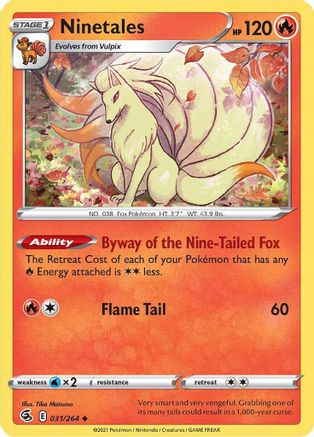 Ninetales (31) (31) 031/264 SWSH08 Fusion Strike - Uncommon