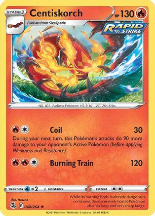 Centiskorch (48) (48) 048/264 SWSH08 Fusion Strike - Rare