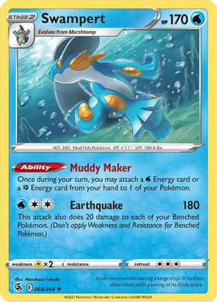 Swampert 064/264 - Holofoil SWSH08 Fusion Strike - Holo Rare