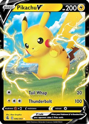 Pikachu V 086/264 - Holofoil SWSH08 Fusion Strike - Ultra Rare