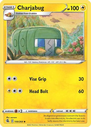 Charjabug 100/264 SWSH08 Fusion Strike - Uncommon