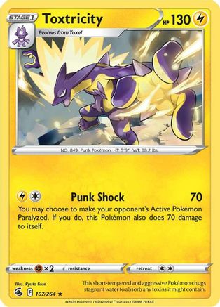 Toxtricity (107) (107) 107/264 - Holofoil SWSH08 Fusion Strike - Holo Rare