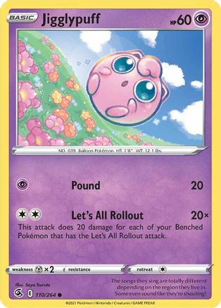 Jigglypuff 110/264 - Reverse Holofoil SWSH08 Fusion Strike - Common