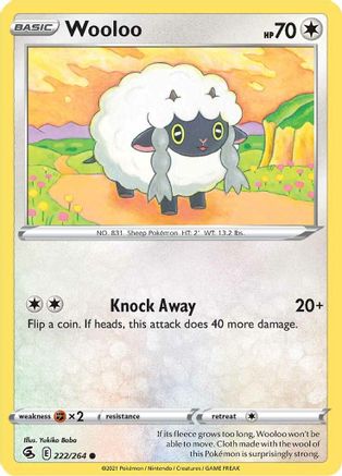 Wooloo (222) (222) 222/264 - Reverse Holofoil SWSH08 Fusion Strike - Common
