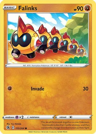 Falinks (155) (155) 155/264 - Reverse Holofoil SWSH08 Fusion Strike - Common