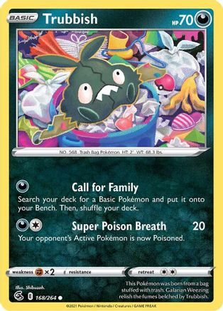 Trubbish 168/264 - Reverse Holofoil SWSH08 Fusion Strike - Common