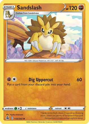 Sandslash 132/264 - Reverse Holofoil SWSH08 Fusion Strike - Uncommon
