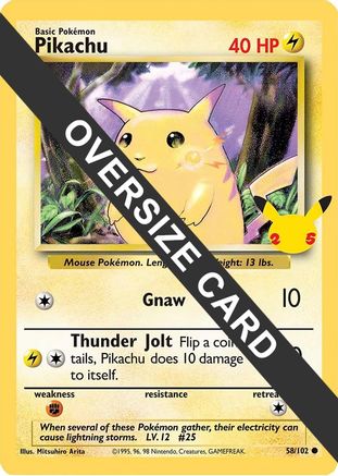 Pikachu (25th Anniversary) 058/102 Jumbo Cards - Promo