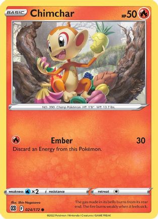 Chimchar 024/172 SWSH09 Brilliant Stars - Common