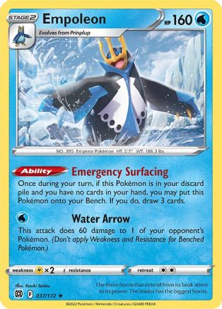Empoleon 037/172 - Holofoil SWSH09 Brilliant Stars - Holo Rare