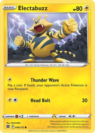 Electabuzz 046/172 - Reverse Holofoil SWSH09 Brilliant Stars - Common