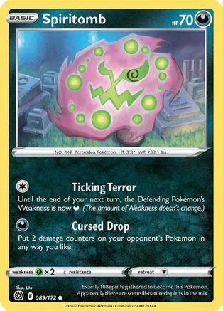 Spiritomb 089/172 - Reverse Holofoil SWSH09 Brilliant Stars - Common