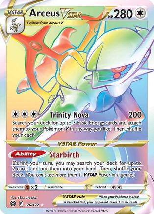 Arceus VSTAR (Secret) (176) (Secret) 176/172 - Holofoil SWSH09 Brilliant Stars - Secret Rare