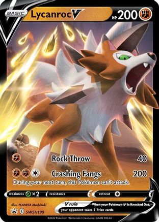 Lycanroc V SWSH199 - Holofoil SWSH Sword & Shield Promo Cards - Promo