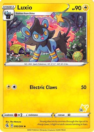 Luxio (#14 Pikachu Stamped) 092/264 Battle Academy 2022 - Promo