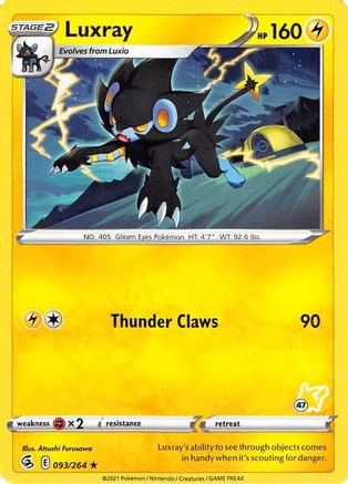 Luxray - 096/264 (#47 Pikachu Stamped) 093/264 Battle Academy 2022 - Promo