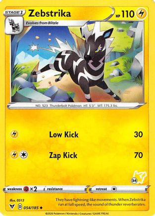 Zebstrika (#34 Pikachu Stamped) 054/185 Battle Academy 2022 - Promo