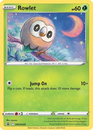 Rowlet SWSH220 - Holofoil SWSH Sword & Shield Promo Cards - Promo