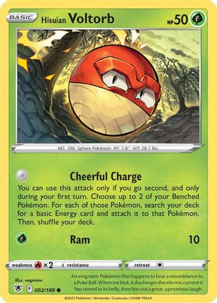 Hisuian Voltorb 002/189 SWSH10 Astral Radiance - Common