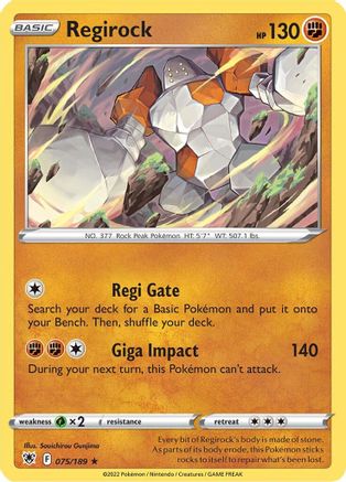 Regirock 075/189 SWSH10 Astral Radiance - Rare