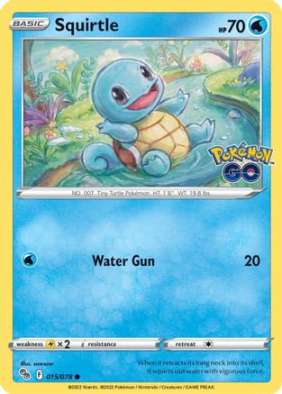 Squirtle 015/078 - Reverse Holofoil Pokemon GO - Common