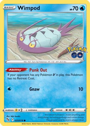 Wimpod 025/078 - Reverse Holofoil Pokemon GO - Common