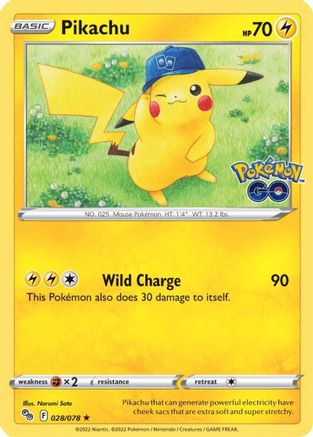 Pikachu (28) (28) 028/078 - Reverse Holofoil Pokemon GO - Holo Rare