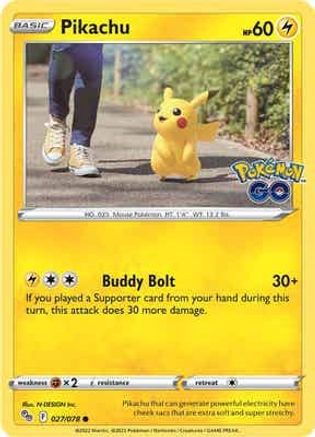 Pikachu (27) (27) 027/078 - Reverse Holofoil Pokemon GO - Common