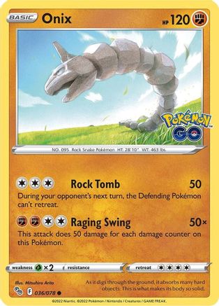 Onix 036/078 Pokemon GO - Common