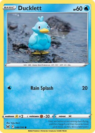 Ducklett 046/196 - Reverse Holofoil SWSH11 Lost Origin - Common