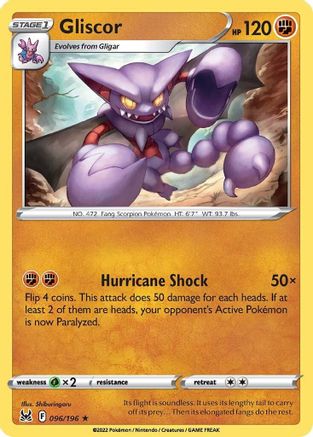Gliscor 096/196 - Reverse Holofoil SWSH11 Lost Origin - Rare