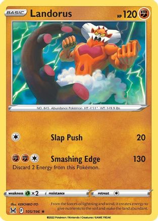 Landorus 105/196 - Reverse Holofoil SWSH11 Lost Origin - Rare