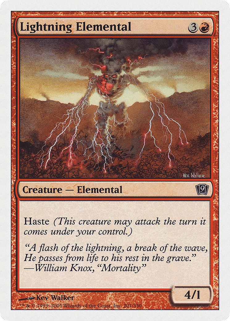 Lightning Elemental (9ED-201★) - 9th Edition Foil