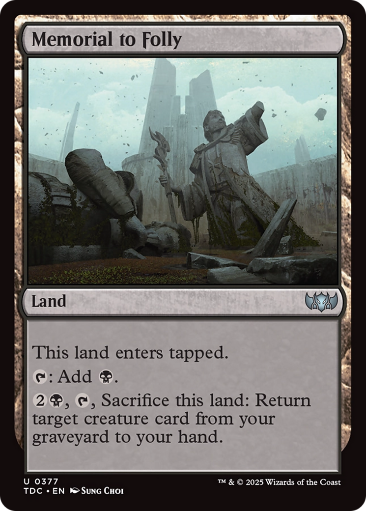 Memorial to Folly (TDC-377) - Commander: Tarkir: Dragonstorm