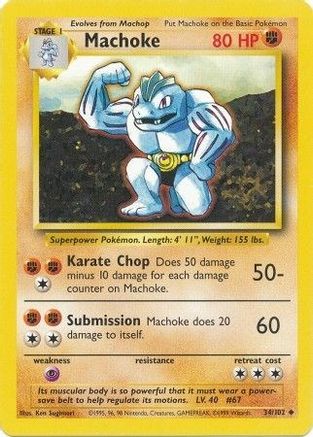 Machoke 034/102 Base Set - Uncommon