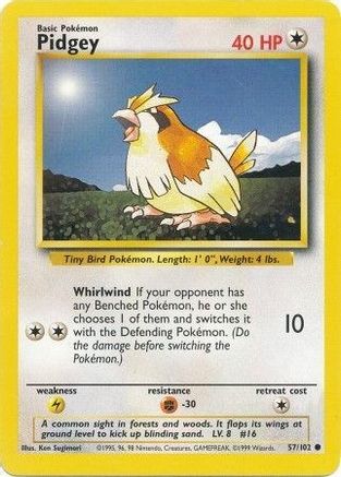 Pidgey 057/102 Base Set - Common