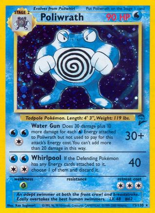 Poliwrath 015/130 - Holofoil Base Set 2 - Holo Rare
