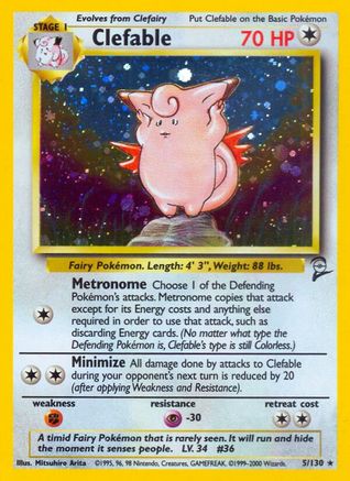 Clefable 005/130 - Holofoil Base Set 2 - Holo Rare