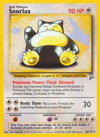 Snorlax 030/130 Base Set 2 - Rare