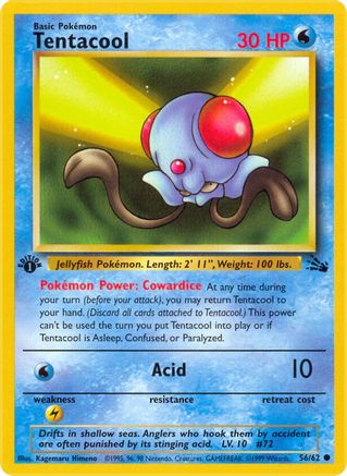 Tentacool 056/62 - 1st Edition Fossil - Common