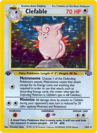 Clefable (1) (1) 001/64 - 1st Edition Holofoil Jungle - Holo Rare
