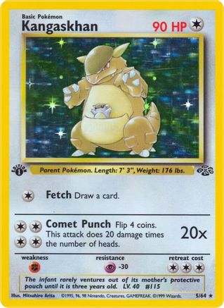 Kangaskhan (5) (5) 005/64 - 1st Edition Holofoil Jungle - Holo Rare