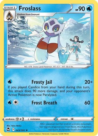 Froslass 043/195 - Reverse Holofoil SWSH12 Silver Tempest - Rare