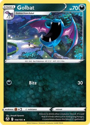 Golbat 104/195 - Reverse Holofoil SWSH12 Silver Tempest - Uncommon