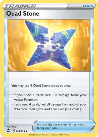 Quad Stone 163/195 - Reverse Holofoil SWSH12 Silver Tempest - Uncommon